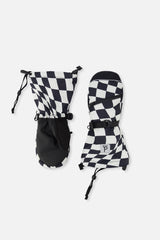 Teknik Winter Mittens White Checkered Print-0