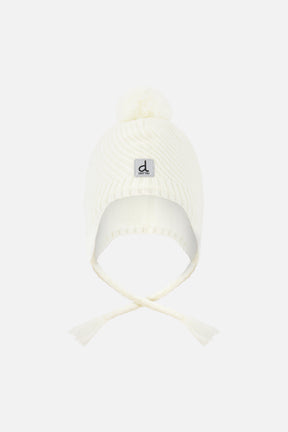 Winter Peruvian Knit Hat With Pompom Off-White-0