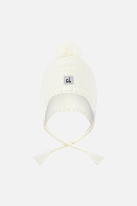 Winter Peruvian Knit Hat With Pompom Off-White-0