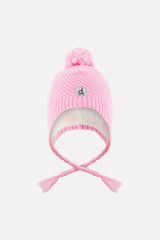 Winter Peruvian Knit Hat With Pompom Pink-0