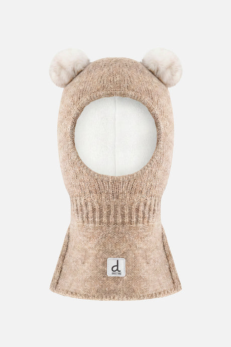Baby Knit Bear Balaclava Light Taupe-0