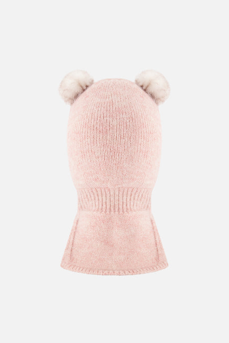 Baby Knit Bear Balaclava Pale Dusty Pink-1