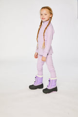 Two Piece Thermal Underwear Lavender-2