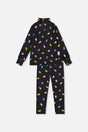 Two Piece Thermal Underwear Black Printed Gummy Bears-0