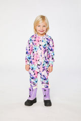 Baby One Piece Thermal Underwear Purple Floral Print-1
