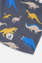 Brushed Jersey Balaclava Grey And Blue Dinosaur Print-3