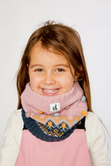 Winter Knit Neckwarmer Pink And Blue Jacquard-1