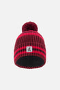 Winter Knit Hat With Pompom Burgundy-0
