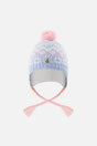 Winter Peruvian Knit Hat With Pompom Light Blue-0