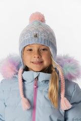 Winter Peruvian Knit Hat With Pompom Light Blue-1