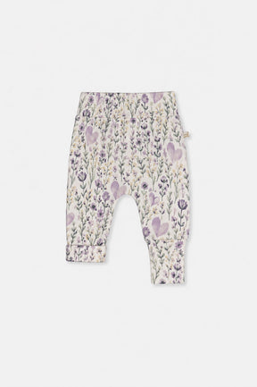 Organic Cotton Evolutive Pants Beige With Heart Print-0
