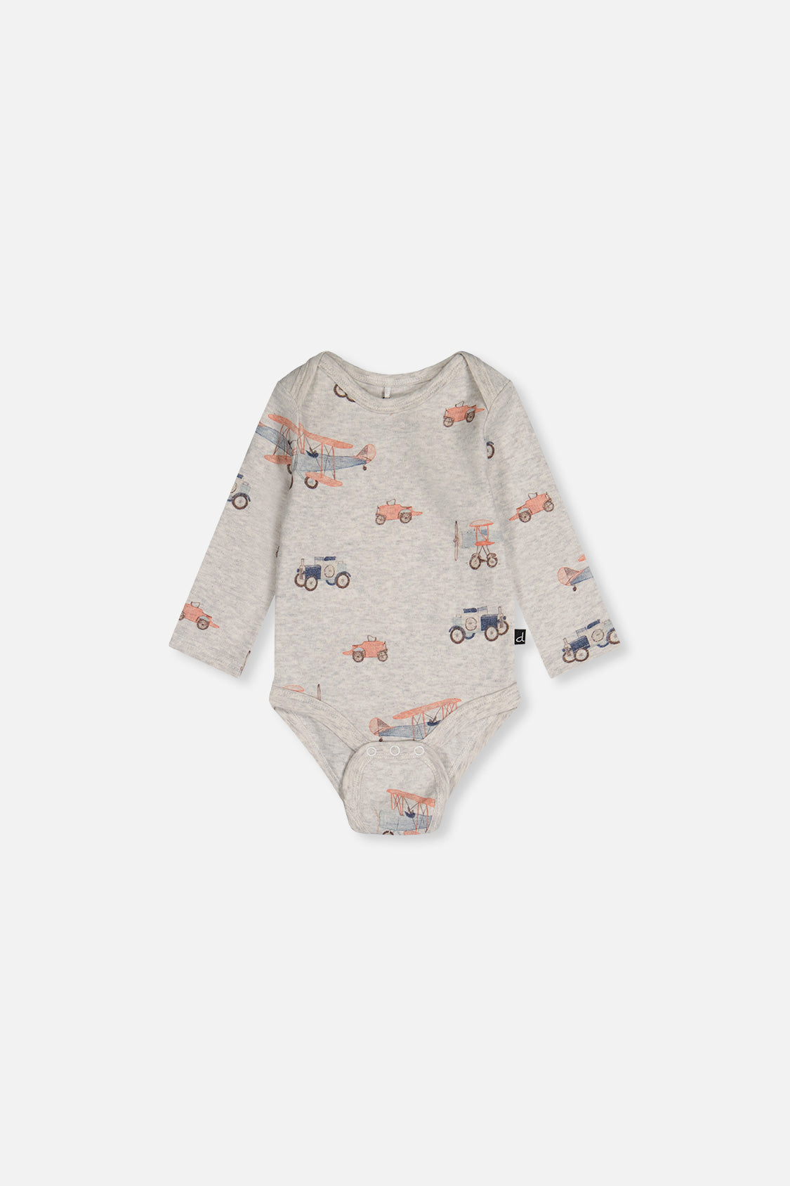 Deux par Deux organic cotton baby onesie 3-pack with airplanes and vintage car, view 5