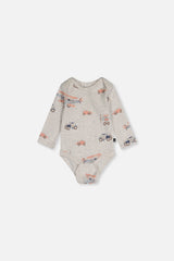 Deux par Deux organic cotton baby onesie 3-pack with airplanes and vintage car, view 5