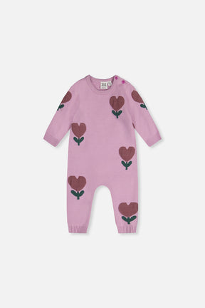 Knitted Intarsia Romper Lilac-0