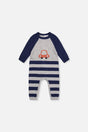 Knitted Intarsia Romper Blue And Orange-0