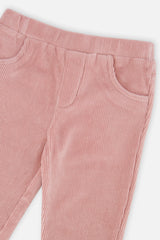 Baby Stretch Velour Treggings Pale Dusty Pink-2