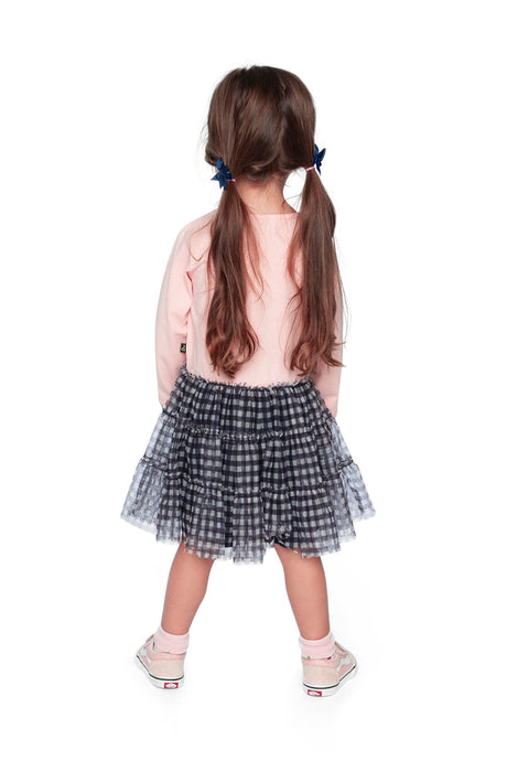 Deux par Deux Cozy Hearts fairy dress in pink and navy, third lookbook view