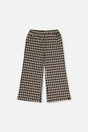 Flare Pants Black And Beige Houndstooth-0