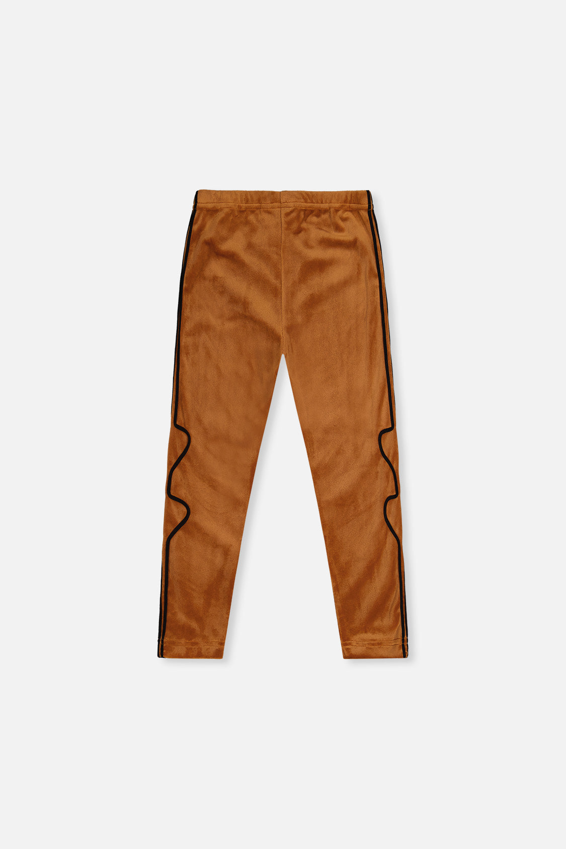 Deux par Deux girls' brown velvet leggings, back view