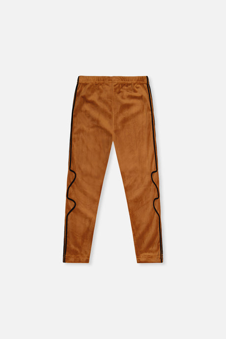 Deux par Deux girls' brown velvet leggings, back view