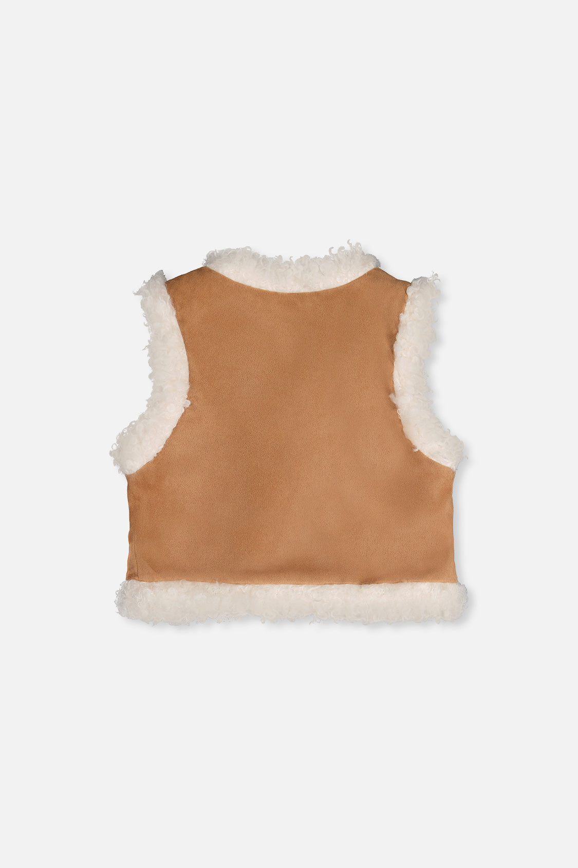 Deux par Deux brown and cream reversible girls vest, back view