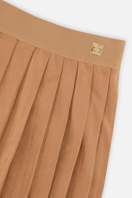 Deux par Deux brown pleated mini skirt, alternate view