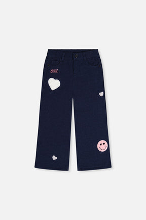 French Terry Pant Navy Blue Denim-0
