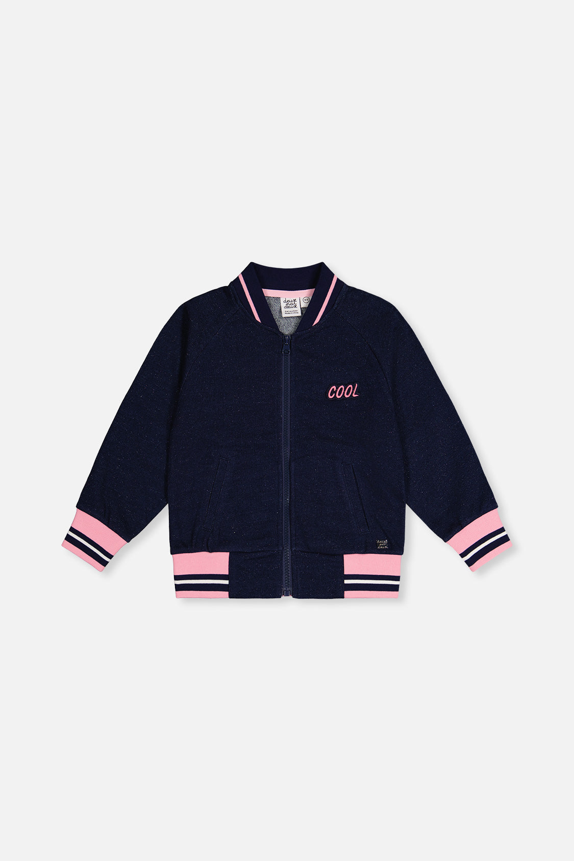 French Terry Jacket Navy Blue Denim-0