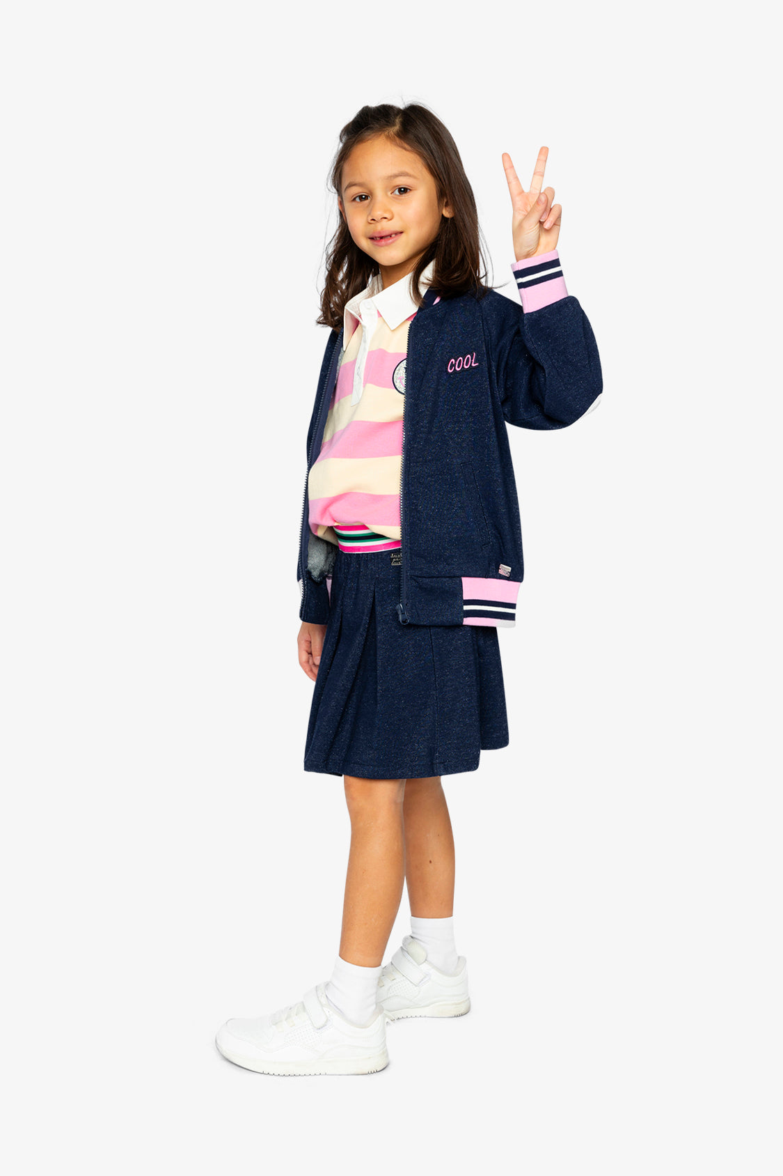 Deux par Deux French Terry Jacket Navy Blue Denim