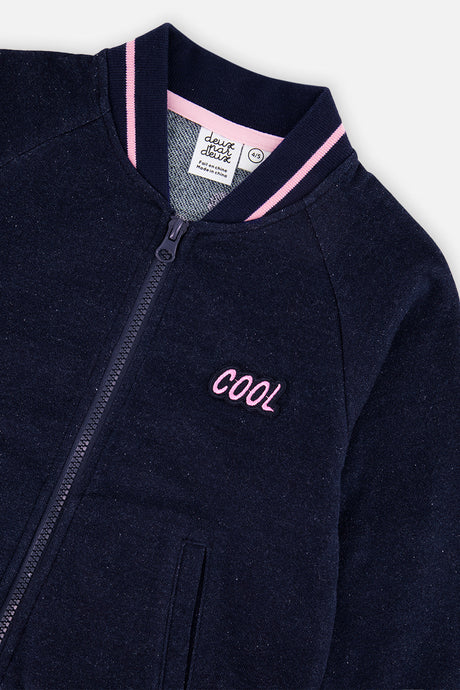 Deux par Deux French Terry Jacket Navy Blue Denim