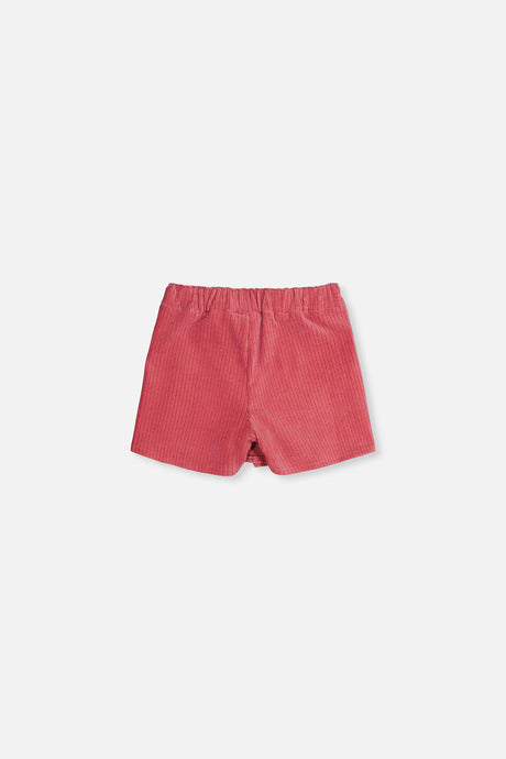 Deux par Deux girls' raspberry pink corduroy skort – back view