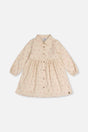 Corduroy Shirt Dress Beige Floral Print-0