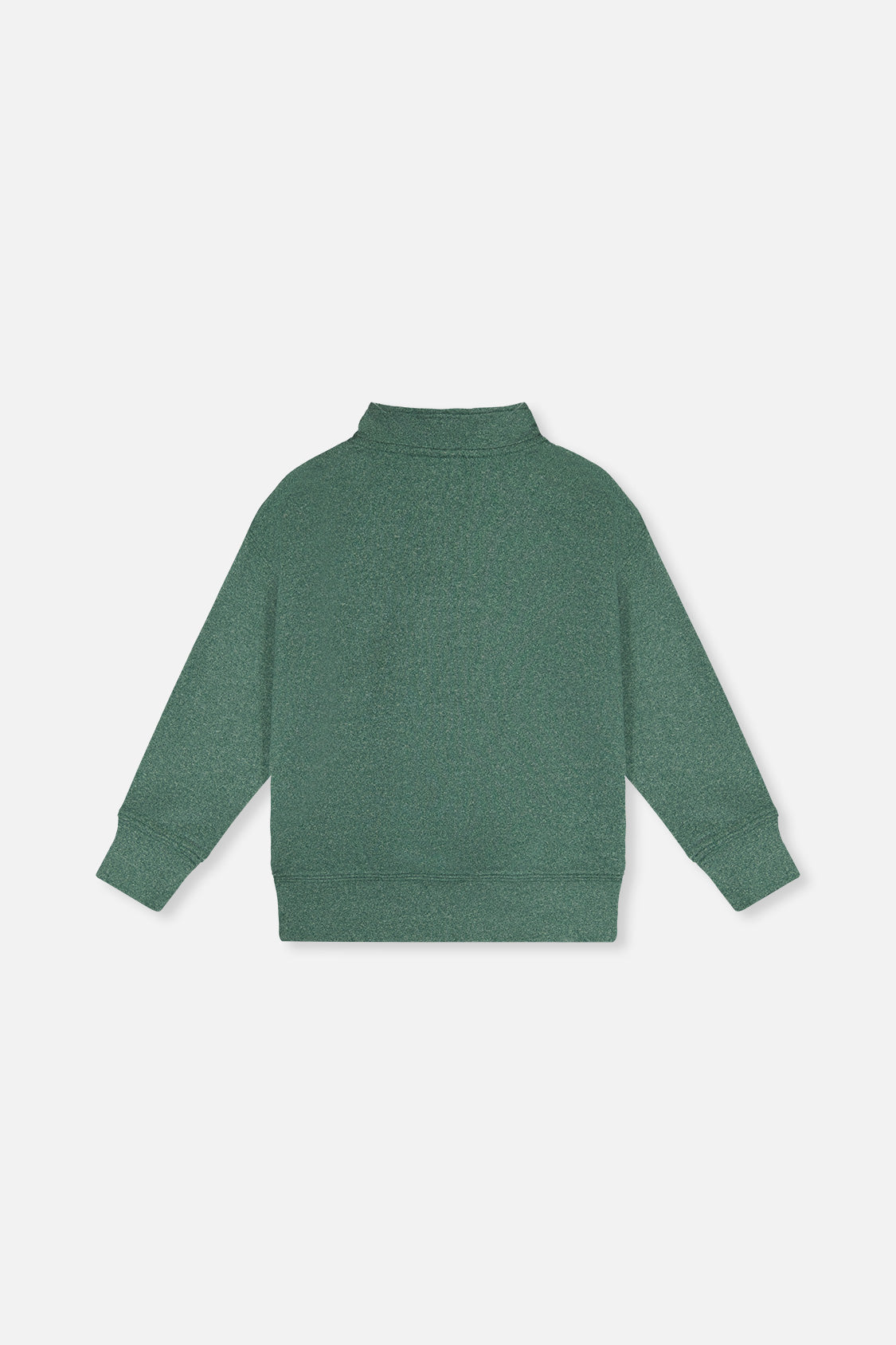 Deux par Deux boys dark green half-zip sweater, back view