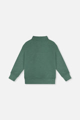 Deux par Deux boys dark green half-zip sweater, back view