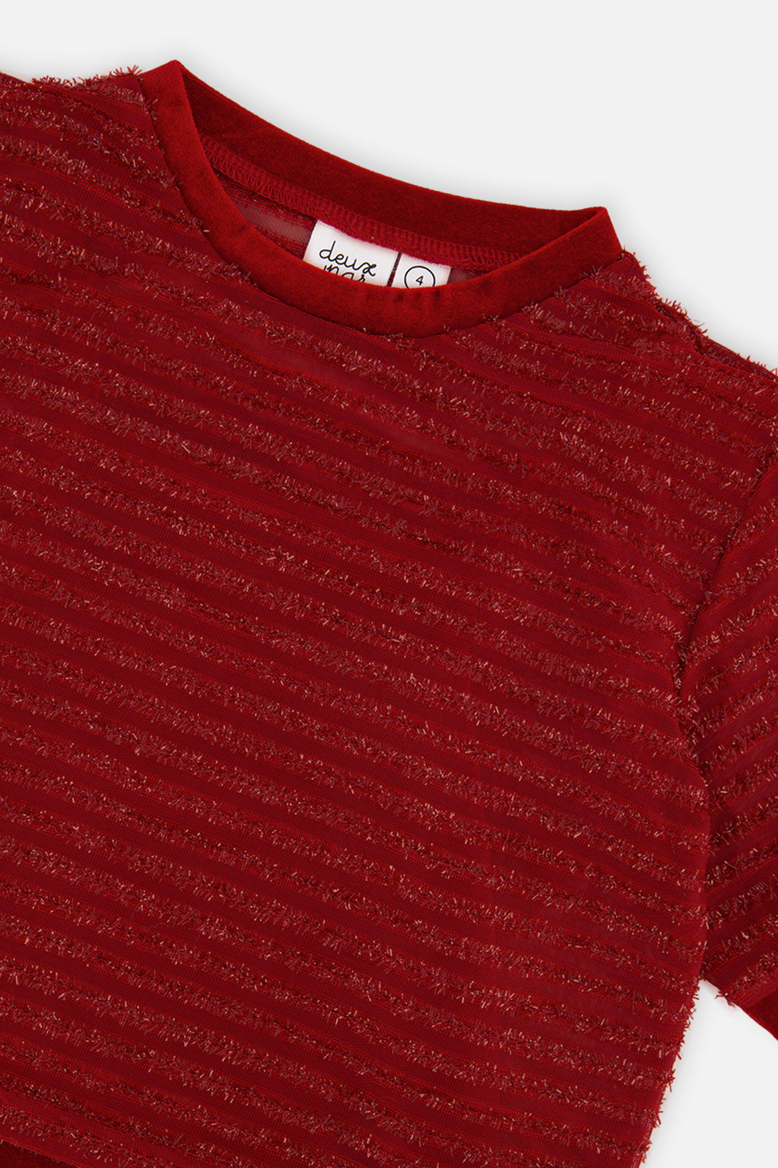 Deux par Deux girls red fake layering top with cami detail, alternate view