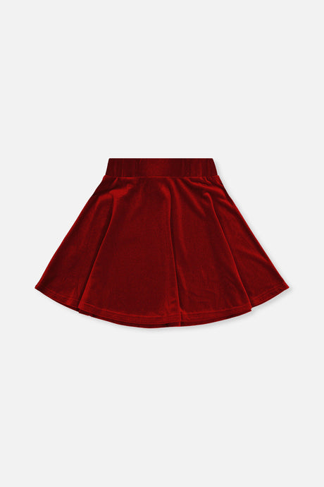 Deux par Deux Velvet Skirt Red product image P2