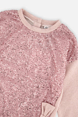 Deux par Deux dusty pink sequin sweatshirt dress, alternate view