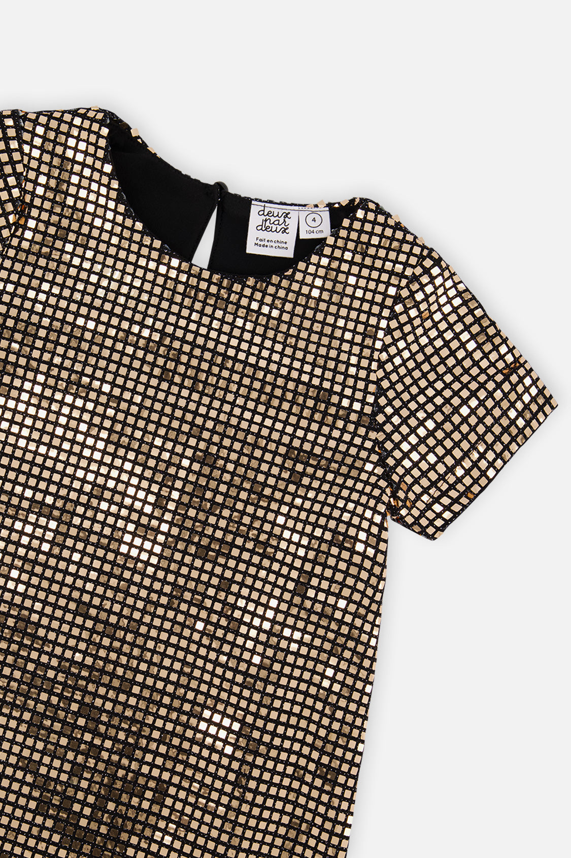Deux par Deux beige short sleeve A-line dress, alternate view