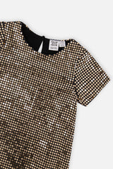 Deux par Deux beige short sleeve A-line dress, alternate view