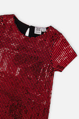 Deux par Deux red Christmas Couture party dress, alternate view