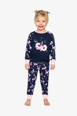 Organic Cotton Two Piece Pajama Set Purple Unicorn Print-1
