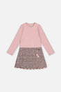 Bi-Material Dress Pink And Black Knit-0