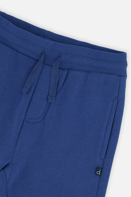 Deux par Deux kids fleece jogger sweatpants in blue, alternate view