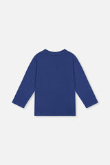 Deux par Deux Long Sleeve Organic Cotton T-Shirt Blue product image P2