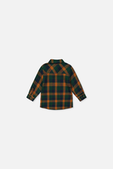 Baby Plaid Shirt Orange, Blue And Green-3