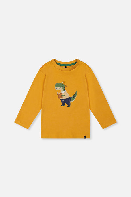 Long Sleeve Organic Cotton T-Shirt Mustard Yellow-0