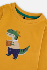 Baby Long Sleeve Organic Cotton T-Shirt Mustard Yellow-4
