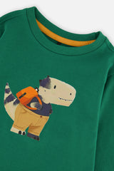 Deux par Deux Long Sleeve Organic Cotton T-Shirt Green