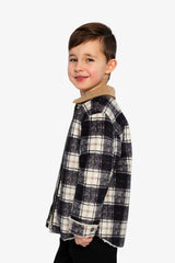 Brushed Plaid Zipped Jacket Blue And Beige Checks-2
