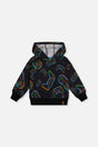 Fleece Hooded Sweatshirt Black Printed Controller-0